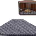 Hahafelt Croblissful 42.5 x 23.8 Inch Dog Kennel Pad Furniture Crate Corner Washable Bed for Large Dogs Plush Crate Beds Gray Pet Cage Sleeping Mat Soft Indoor Pet Corner Side Table(Only Mat)