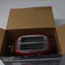 Roter Mond 2 Slice Toaster Retro Stainless Steel with Bagel, Cancel, and Defrost Functions, 6 Bread Shade Settings, Extra Wide Slots and Removable Crumb Tray, Red