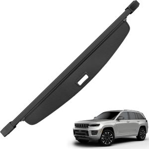 Trunk Cargo Cover for Jeep Grand Cherokee(2 Row; WL) 4XE 2022-2026,Anti-Peeping Retractable Cargo Cover for Security Shade, Privacy Screen with Carbon Fiber Texture, Grand Cherokee Accessories