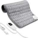 Heating pad Electric Heat Pad for Back Neck Shoulder Knee Arms Legs- Electric Heat Pads with 6 Heat Settings -Auto Shut Off (24x20, Silver Gray)