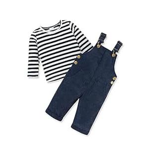 Newborn Boy Outfits 2Pcs costume Suspender Outfit Baby Boy Fall Winter Clothes (6-12 Months)