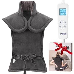 Graphene-Infused Heating Pad for Back and Neck Shoulder for Pain Relief, Large Heat Pad for Women Men Dad, Weighted Electric Heat Pad, FSA Eligible Items Only List, 24"x33", ETL Certified (Gray-xl)