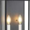 18"Medium Classic Outdoor Wall Lantern Light For House Exterior,Handcrafted Satin Black Metal Cage Mounted Pocket Wall Sconce W/Clear Tempered Glass,Waterproof for Porch, Patio, Garage&Front Door E12