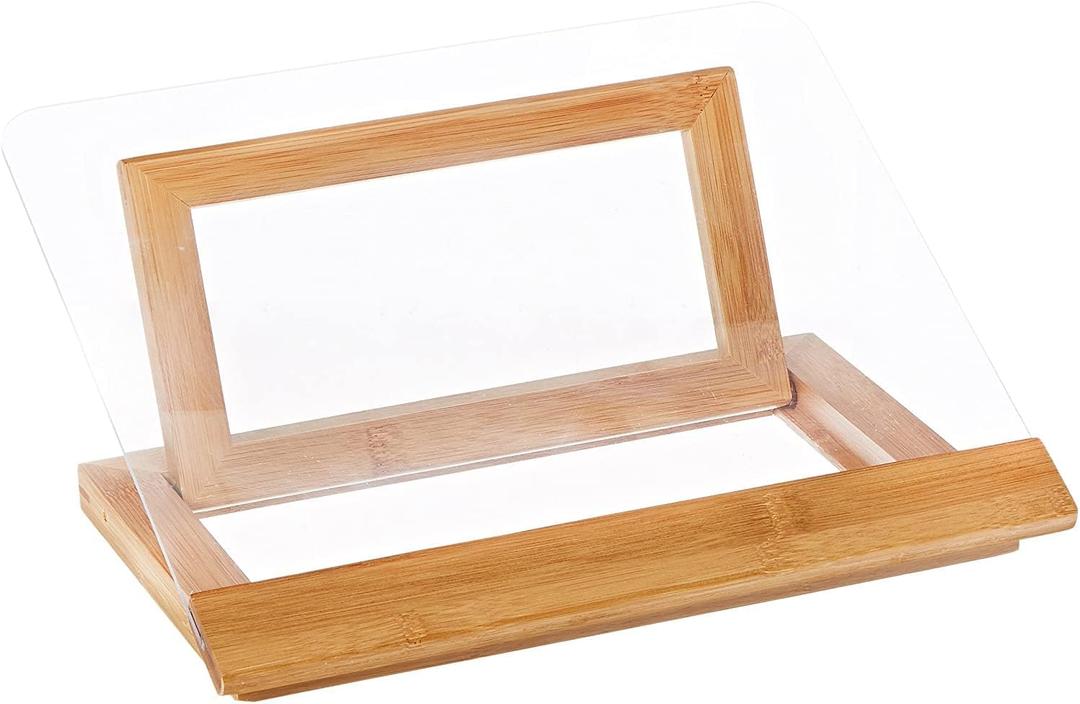 Lipper International 8815 Bamboo Wood and Acrylic Cookbook Holder, 12-1/2" x 9-1/4" x 6-3/4"