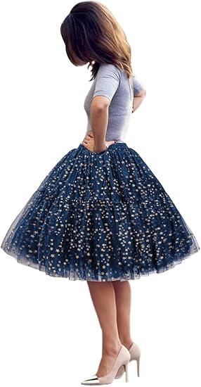 BABYONLINE D.R.E.S.S. Women Tutu Skirt Knee Tulle Skirt Petticoat Skirts Crinoline Rockabilly Tutu Skirts Slip. Size S, M