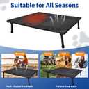 Pozico Elevated Outdoor Dog Bed - Foldable Cooling Dog Cot with Metal Frame, Portable Camping Pet Bed for Medium & Small Dogs, Breathable Mesh for Indoor & Outdoor Use, Black - L