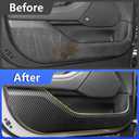 Car Door Anti Kick Pad for Ford Mustang Mach-E 2021 2022 2023 2024 2025 Mach E Accessories Carbon Fiber Style Leather Sticker Door Sill Protector Cover Edge Guard Side Mat Interior Dirty