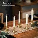Gold Taper Candle Holder Set of 12, Hewory Short Skinny Brass Candlestick Holders, Vintage Small Low Metal Candles Sticks for Wedding Centerpieces Christmas Birthday Party Holiday Dinning Table Decor