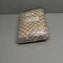 Corduroy Tote Bag for Women, 17 Pockets Laptop Work Tote Bag Lightweight Teacher Nurse Bible Bag for School Travel | with 40oz Cup Holder, Multi Compartment, Zipper Crossbody Bag, College Shoulder Bag, Daily Purse w/ Strap, Ideal Gift for Women (Beige Checkered)