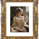 YUXINFRAME Vintage picture frames 6x8 gold Antique Photo frame with Mat 5x7 Ornate picture frames with Acrylic Glass Baroque Tabletop Wall Hanging Home Decor picture frame