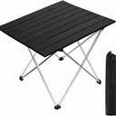Folding Camping Table Ultralight Aluminum Portable Beach Table with Carry Bag for Camping Hiking BBQ Outdoor Picnic(L)