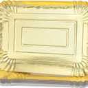 10 PCS Gold Rectangle Trays, Heavy Duty Disposable Paper Cardboard for Platters, for Elegant Dessert Table Serving Parties, Cupcake Display, Birthday Party, Dessert, Weddings