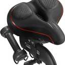 Oversized Bike Seat for Peloton Bike & Bike+, Comfort Seat Cushion Compatible with Peloton, Road or Exercise Bikes, Bicycle Wide Saddle Replacement for Men & Women, Accessories for Peloton (Red)