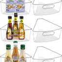 JEISSLIA Lazy Susan Cabinet Organizer Bins for 26"/ 28"/ 32" Diameter Corner Organizer, Plastic Cabinet Storage Bin, 1/8 Wedge - Food Safe, BPA Free, with Non-Slip Pads (for 32" Diameter, 6 Pack)
