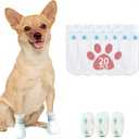 Disposable Dog Booties for Paw Protection - Waterproof, Adjustable Self-Adhesive Straps, 20 Count Dog Shoes for Indoor & Outdoor Use, Walking, Hiking, Pos (S2.5-7.5KG)