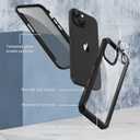 CENHUFO Privacy for iPhone 15 Case, Full Body Phone Case with Built-in 9H Tempered Glass Privacy Screen Protector and Camera Lens Protector, Anti Peep Spy Shockproof Bumper Clear Cover - Black