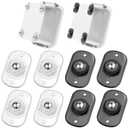 Honoson 8 Pcs Self Adhesive Caster Wheels Appliance Rollers Appliance Sliders for Kitchen 360 Swivel Universal Wheel Mini Small Kitchen (Clear Black White with 1 Steel Ball Style)