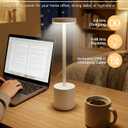 Swinerton White Rechargeable Cordless Table Lamps Set, 5000mAh Battery Powered Wireless Table Light, Portable LED Desk Lamp, 3 Color Dimmable Lighting for Restaurant Dining Patio Outdoor Bedroom