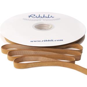 Ribbli Khaki Velvet Ribbon 3/8 Inches Continuous 25 Yard Spool Khaki Christmas Ribbon for Gift Wrapping Crafts Home Decor