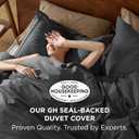 Bedsure 100% Washed Cotton Duvet Cover Queen Size - Charcoal Minimalist Bedding Set Linen Like - PureWoven Plain Simple & Soft Comforter Cover for All Seasons (Charcoal, Queen, 90"x90")