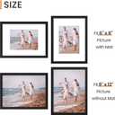 upsimples 9x12 Picture Frame Set of 5, Display Pictures 6x8 with Mat or 9 x 12 Without, Wall Gallery Photo Frames, Black