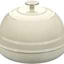 EDGING CASTING Enameled Cast Iron Dutch Oven Pot with Lid, Round Bread Oven for Homemade Sourdough Bread Baking, 6 Quart, White