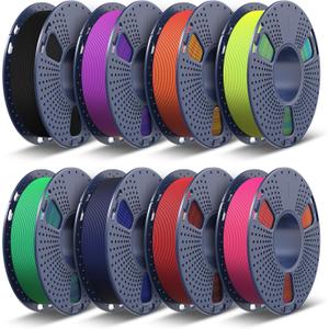 TECBEARS Dual Color PLA Filament Bundle, Matte PLA 3D Printer Filament Bundle, Dimensional Accuracy +/- 0.02 mm, 250g Spool, 8 Rolls, 2kg in Total