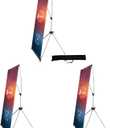 USCNC X Banner Stand Adjustable Fit Banner 23 x 63 to 32 x 78 Inch(STAND ONLY), Portable Travel Bag,Suitable for advertising, stores, exhibitions, restaurants, events, birthday parties, and other occasions (3 Pack)