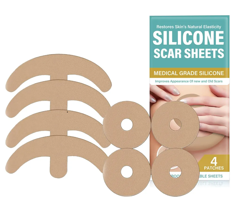 Silicone Scar Sheets for Breast - Reusable & Breathable Breast Silicone Scar Tape 1 Pair - Comfortable & Soft Medical Grade Patches for Post-Care Management