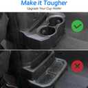 2-in-1 Jeep Rear Cup Holder with Removable Anti-Slip Pad and Dual Drink Tray, Floor Console Mounted Organizer with OEM-Style Fit, Easy to Install, Compatible with Jeep JL JLU & Gladiator JT 20182026