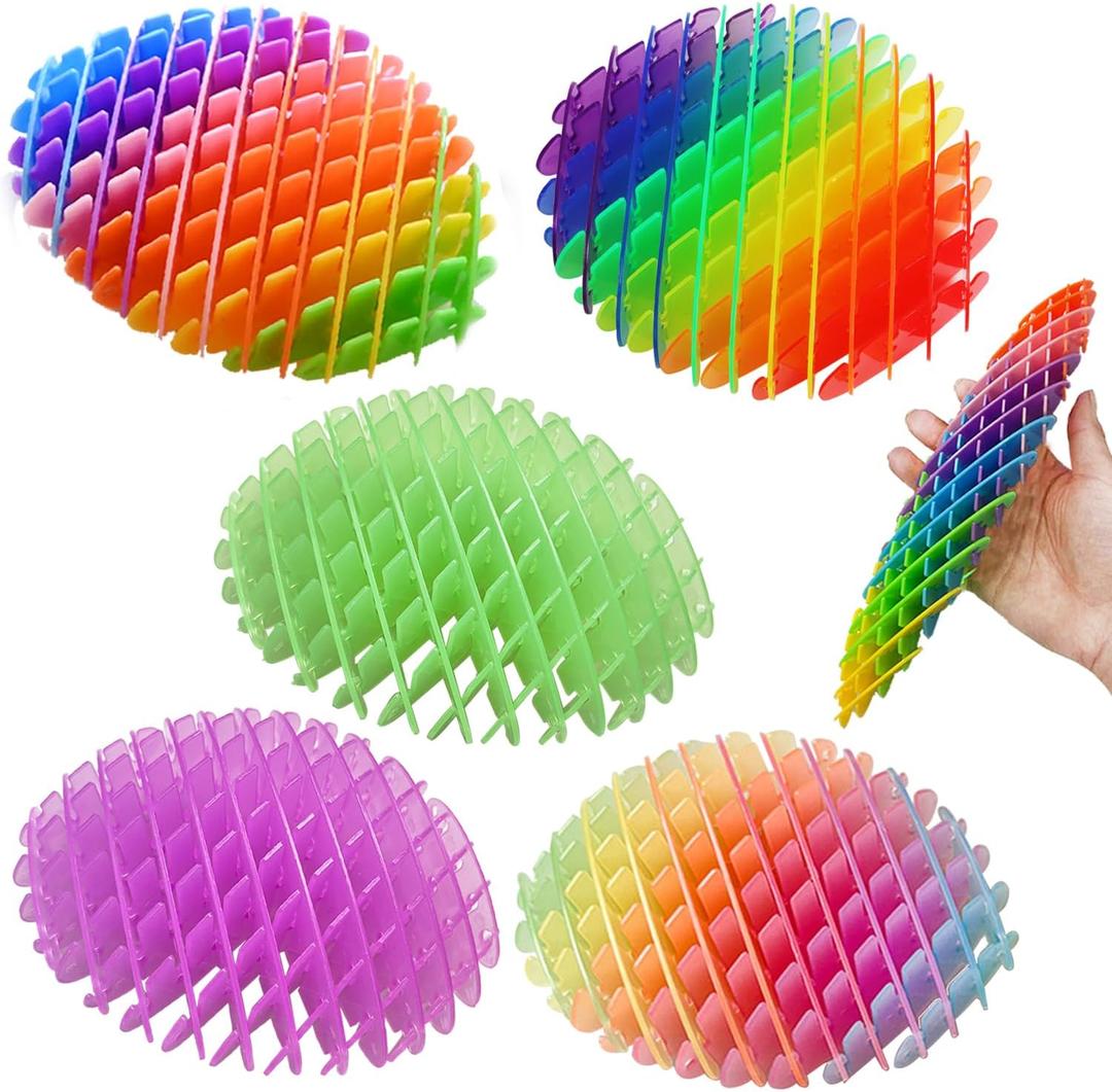 Fidget Worm Toy 5PCS - Quiet Worm Sensory Toy,Stress Relief Fidget Toys,Stress Relieving Toys,Resistance Fidget Toys,Anxiety Relief Toys for Kids & Adults,Elastic Mesh Toy (Noctilucence  5 Colors) (Small Size3.94in-5pc / 5colors / Noctilucent)