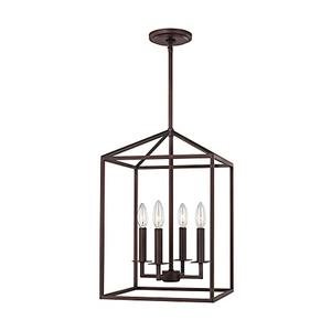 Generation Lighting 4-Light Perryton Pendant Light Fixture Bronze 5215004-710, Modern Ceiling Light Fixture for Home Decor, Candelabra with 60W Torpedo Bulbs for Foyer and Living Room Décor