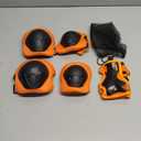 Kids Protective Gear Set Knee Pads for Kids Knee and Elbow Pads with Wrist Guards 3 in 1 for Skating Cycling Bike Rollerblading Scooter (Orange Black), Size: S(3-8Years)