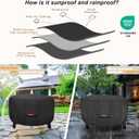 Porch Shield Fire Pit Cover - Waterproof 600D Heavy Duty Fade Resistant Round Patio Fire Bowl Cover Black - 36 inch