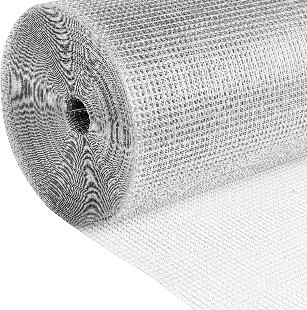 LuckIn Hardware Cloth 1/4 Inch 48 x 100ft, 23 Gauge Chicken Wire Fencing, Chicken Wire Mesh, Hot Dip Galvanized After Welded Mesh Wire, Square Chicken Fence Wire Fence Rolls, Rabbit Wire, Snake Fence, 1/4 inch 48in x 100ft
