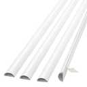 ZhiYo Wall Cord Concealer 156in (4X L39in), TV Cord Hider for Wall Mounted TV, Self-Adhesive Paintable Wire Covers for Cords, White Cord Cover, Half Round Cable Raceway, 1in (W) x 0.5in (H)