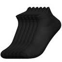 CeykVl Cotton short socks，Unisex Thin Ankle Socks, Low Cut Athletic Running Socks for Women and Men, Pair of 6 Black, Small