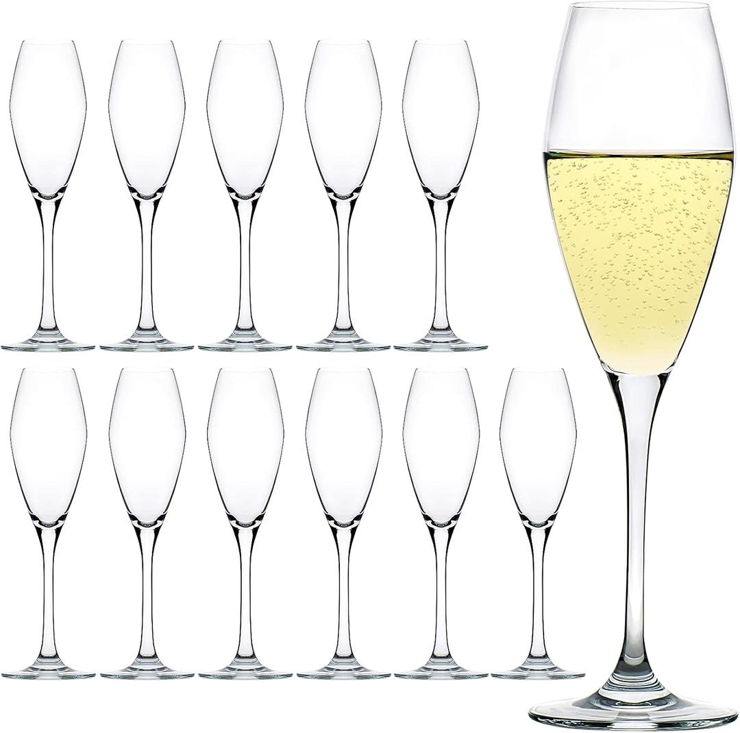Champagne Flutes Set of 12, Crystal Glass, 9 oz Champagne Glasses, Prosecco Sparkling Wine Glasses Set