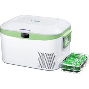 Car Refrigerator, Portable Car Fridge 12V Refrigerator 13.5 Quart (White)