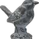 Foreside Home and Garden Gray Whitewashed Metal Bird Figurine