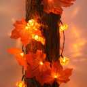 2 x Halloween Lights with Timer for Thanksgiving Decorations: Battery Pumpkin Maple Leaf String Fairy Lights with Romote - 13ft 40 Led Orange Lights for Halloween Autumn Fall Harvest Outdoor Garland Decor