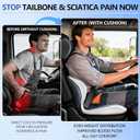 Truck Seat Cushion and Headrest 2-in-1 Set for Truck Driver, Lumbar Support Car Cushions for Long Haul Driving, Memory Foam for Semi Truck & Big Rig, Ergonomic Relief for Back & Sciatic Pain, Standard