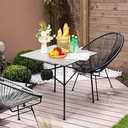 Portal Lightweight Aluminum Folding Square Table Roll Up Top 4 People Compact Table with Carry Bag for Camping, Picnic, Backyards, BBQ, Silver, 27.5" x 27.5" x 26.7"