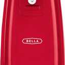 bella Electric Can Opener and Knife Sharpener, Removable Cutting Lever, Cord Storage, Stainless Steel Blade, Red