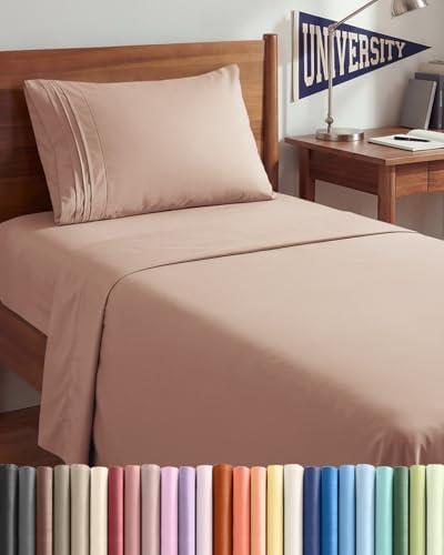 Full Size 3 Piece Sheet Set - Comfy Breathable & Cooling Sheets - Hotel Luxury Bed Sheets for Women & Men - Deep Pockets, Easy-Fit, Extra Soft & Wrinkle Free Sheets - Mauve Oeko-Tex Bed Sheet Set