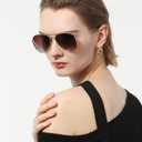 STGATN 2 Packs Round & Aviator Polarized Sunglasses for Women Men UV400 Protection (A. Round Matte Tortoise/Gradient Brown + Aviator Gold/Gradient Brown)