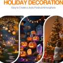 2 x C7 LED Light Bulbs, 12 Pack Halloween Orange Outdoor String Lights Replacement Bulbs, 0.6W E12 Candelabra Base for Patio, Halloween & Christmas Party Decor