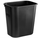 7 Gallon Black Rectangular Wastebasket / Trash Can