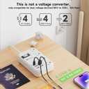 European Travel Plug Adapter, US to Europe Travel Power Strip with 6 USB(2 USB C) 4 Outlets, International Universal Travel Power Adapter with 3ft Extension Cord for EU UK France Italy Germany Cruise