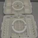 2 Pack Divided Serving Tray with Lid and Handle, 12 Compartments Snackle Box Container for Portable Snack Platters Large Clear Organizer for Picnic Snacks to Go Dishwasher Safe